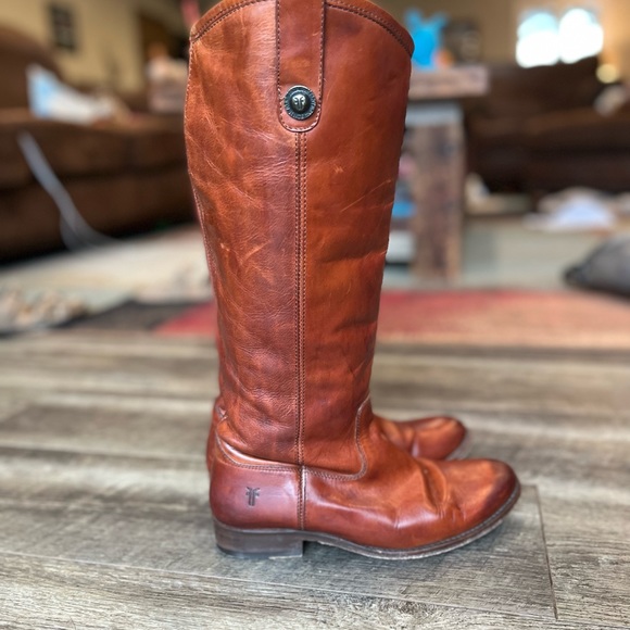 Frye Melissa Riding Boots Cognac Brown 6 1/2 B - Picture 3 of 4